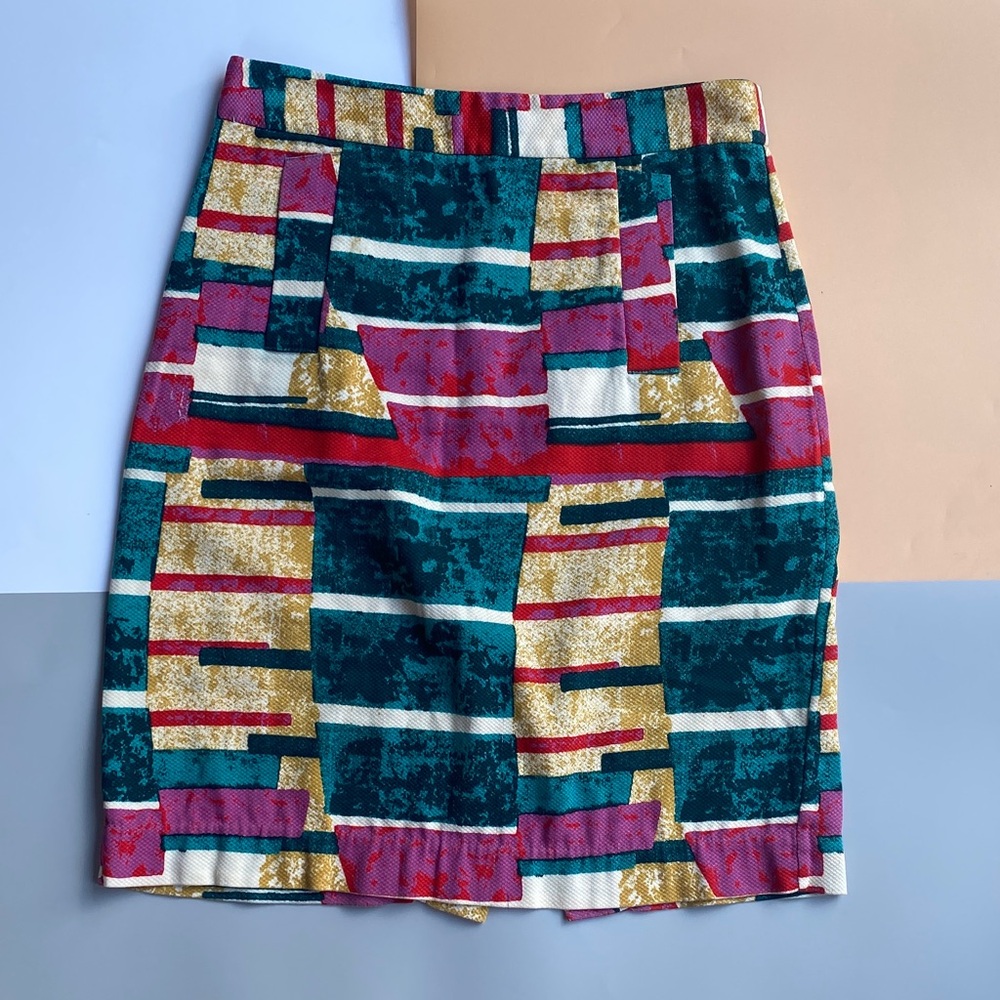 Dolce Vita Multicolor Geometric Pencil Skirt
